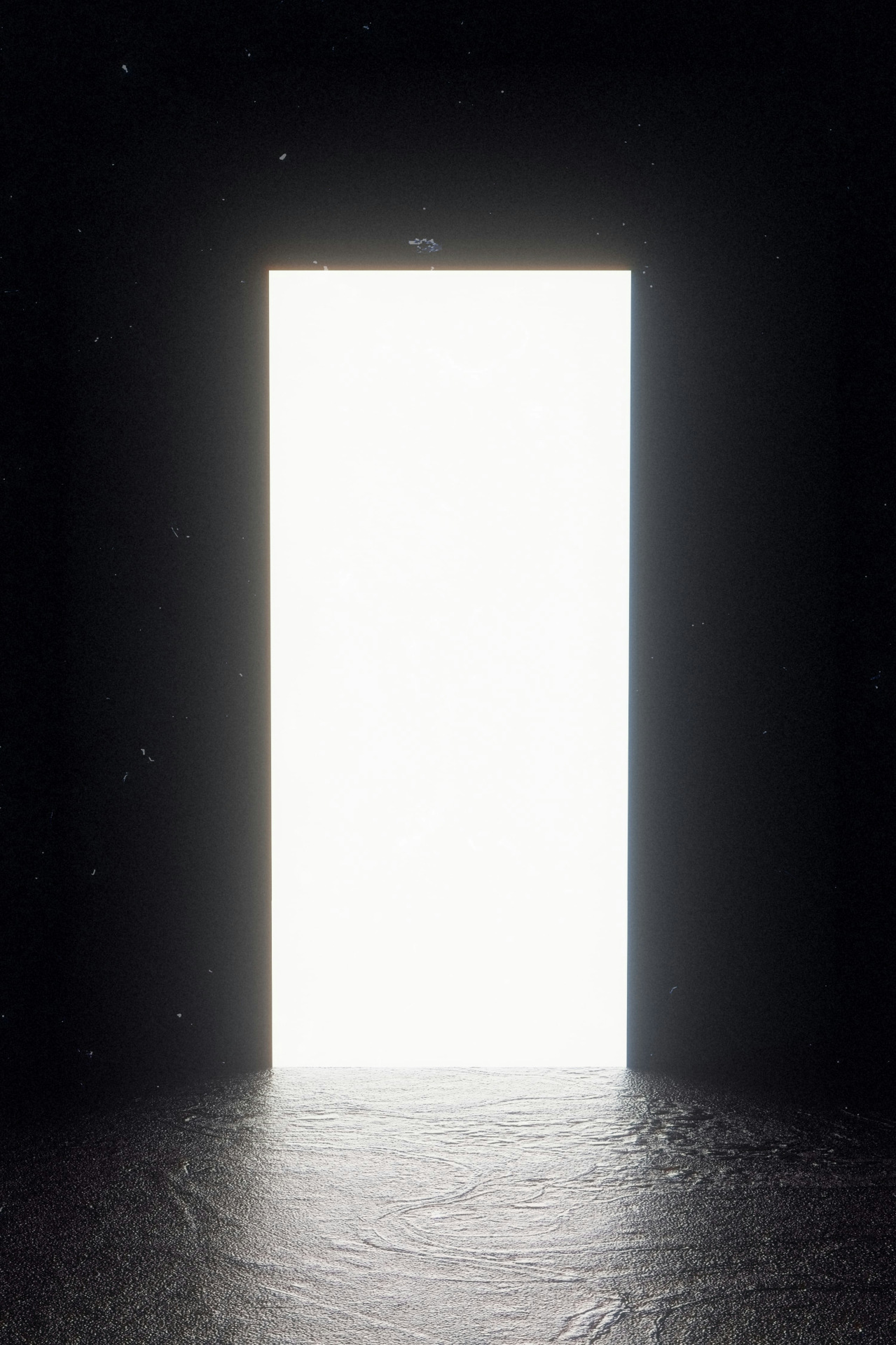 Person öffnet eine Tür zu einem hellen Raum