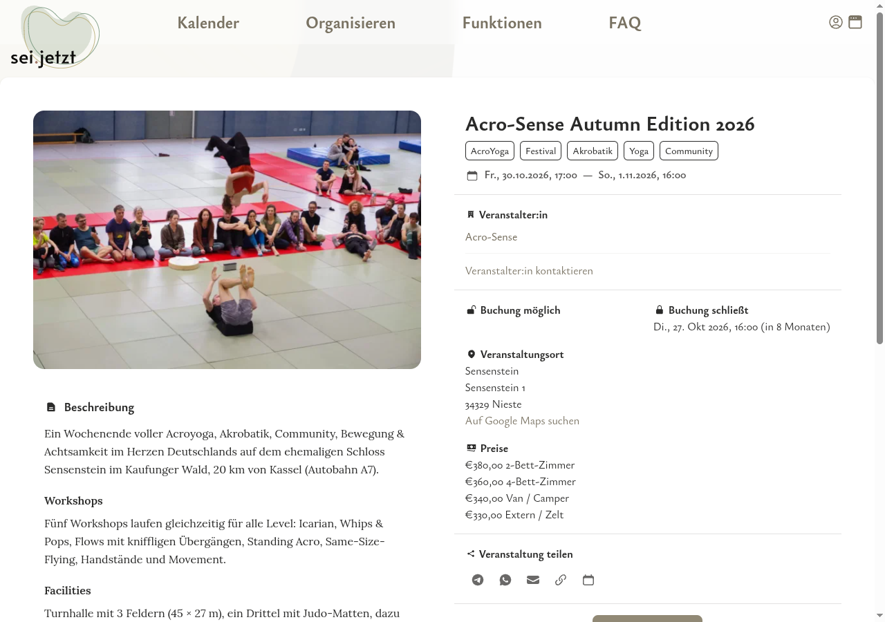 Anzahlung bei der Buchung, Rest wenn es passt.