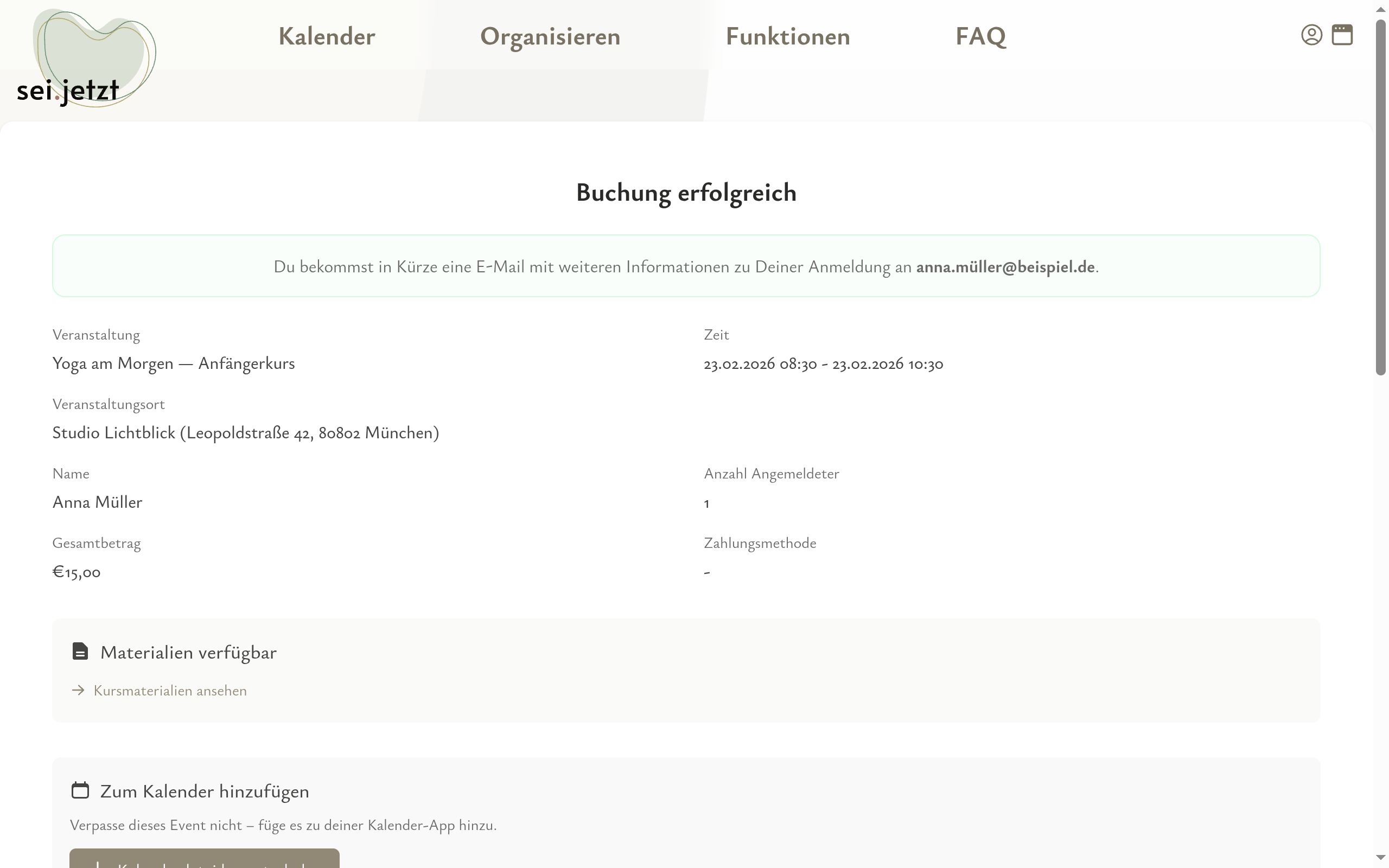 Bestätigung, die sich persönlich anfühlt