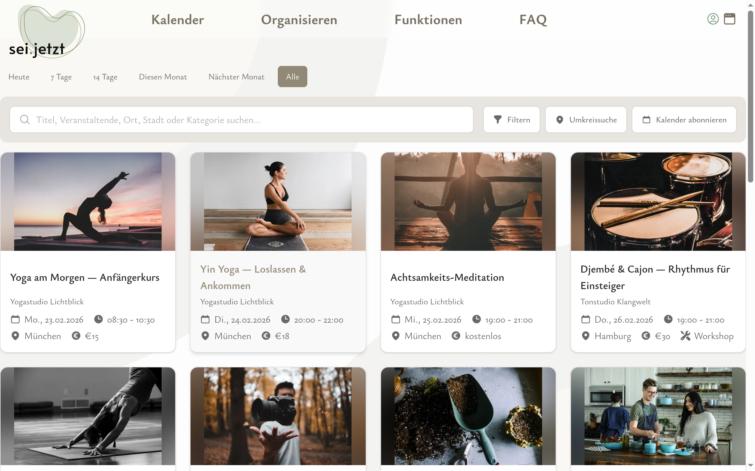 Jedes Event hat seinen Charakter.