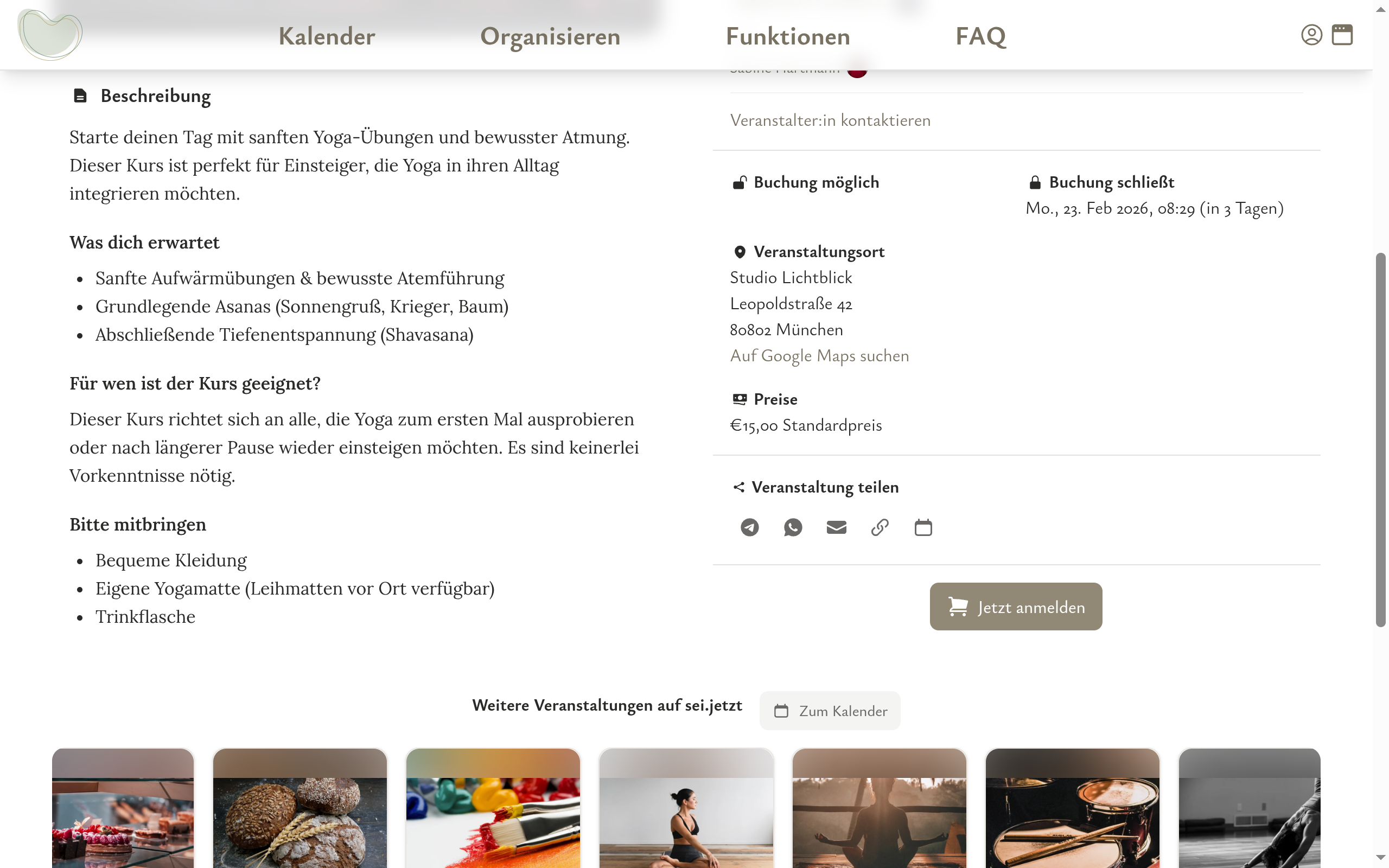 Zeig, wer hinter deinen Events steht.