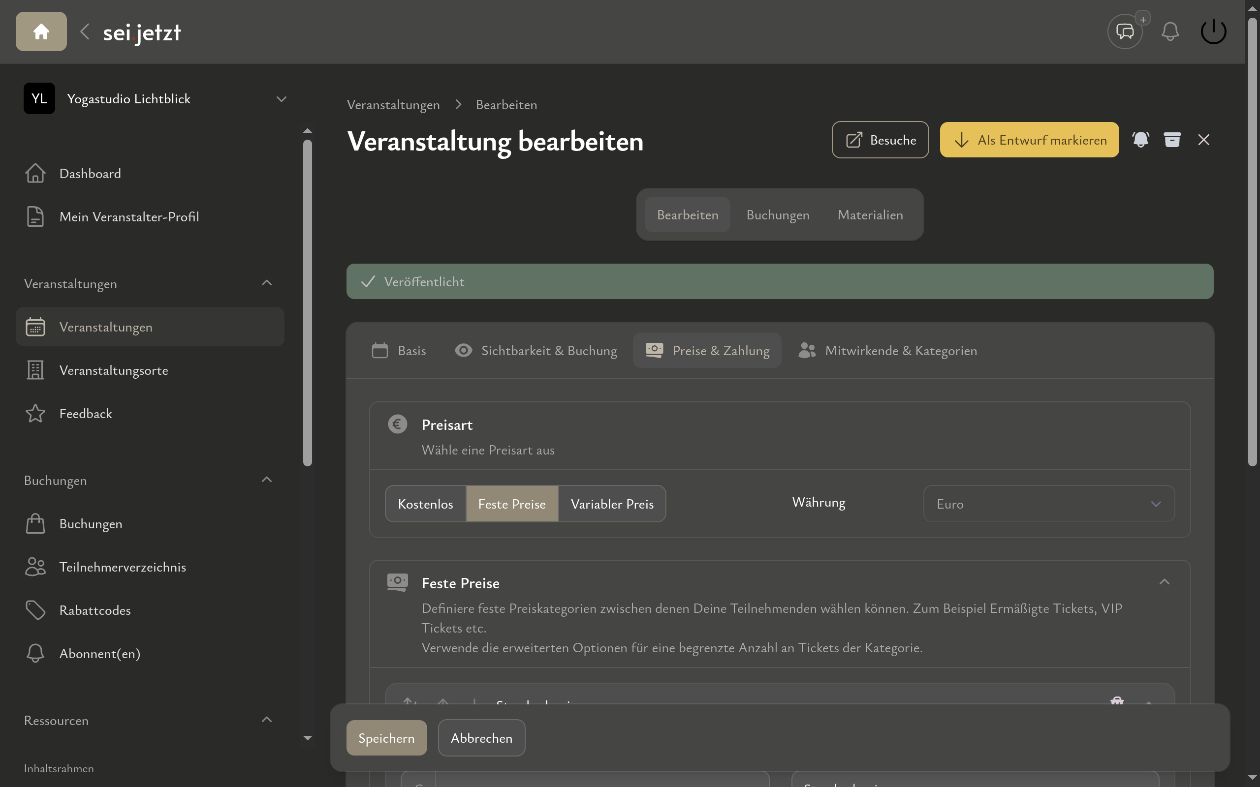 Dein Preis, deine Regeln.