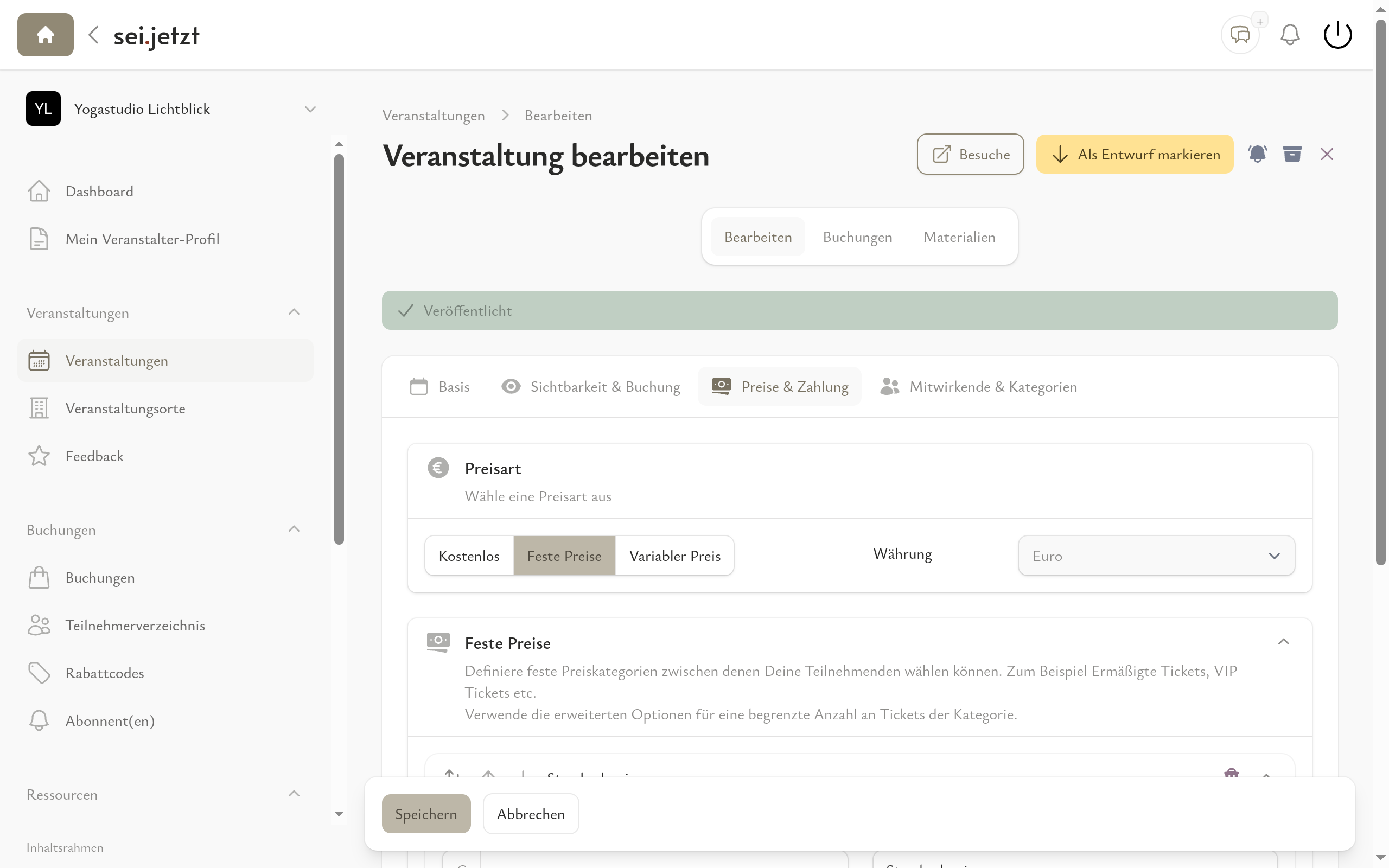 Dein Preis, deine Regeln.