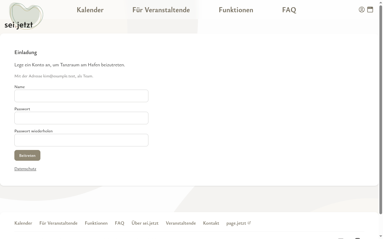 Einladen per Mail
