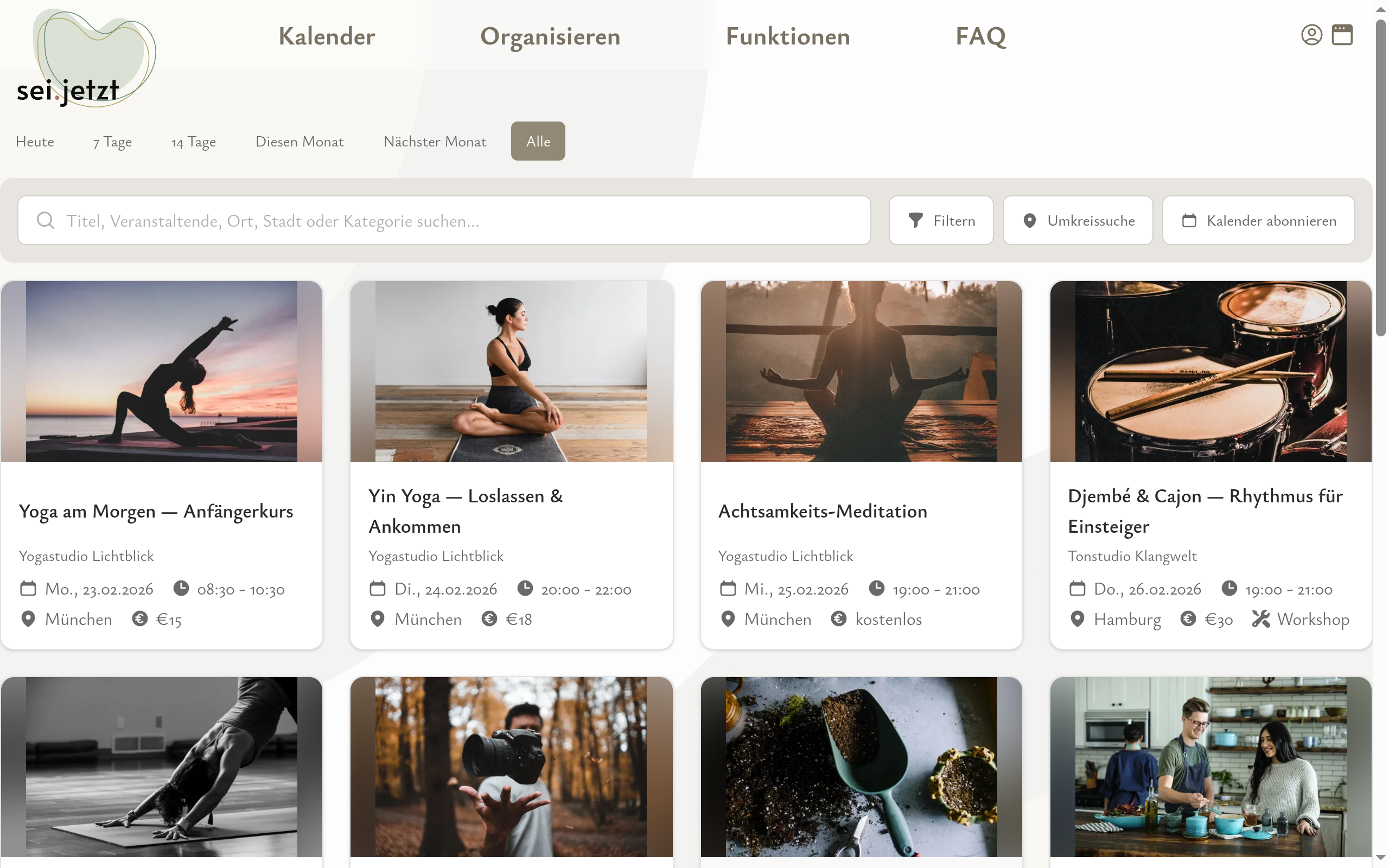 Finde Veranstaltungen, die dich interessieren.