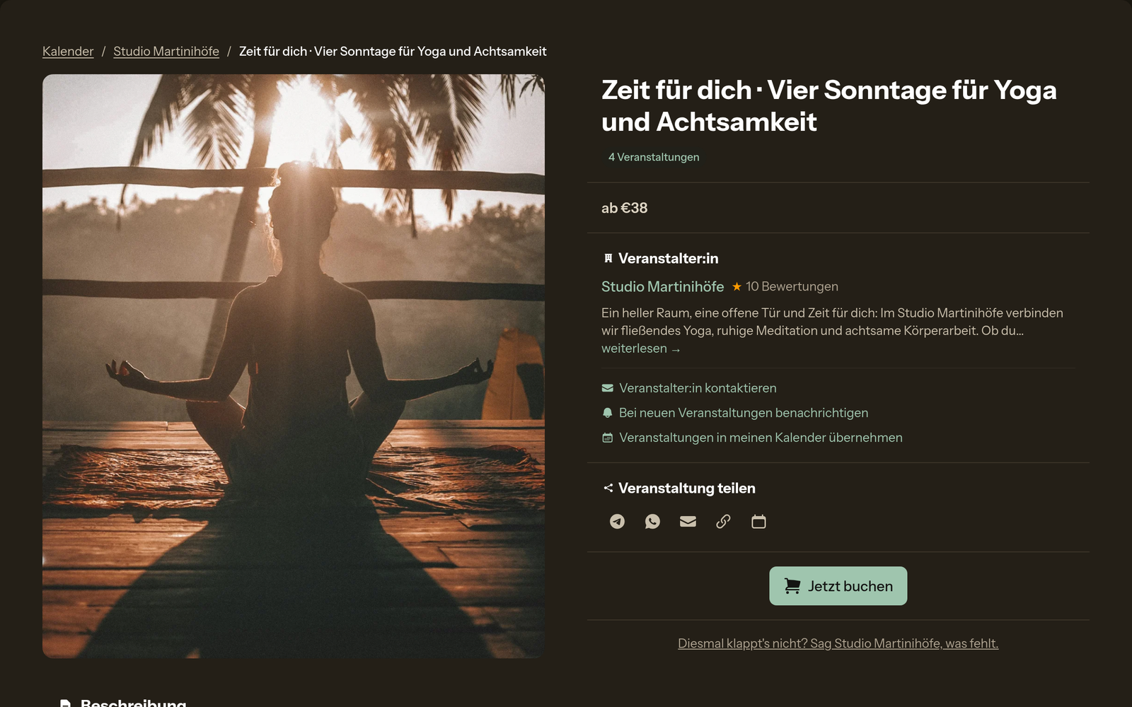 Zusammengehörende Termine — eine Buchung.