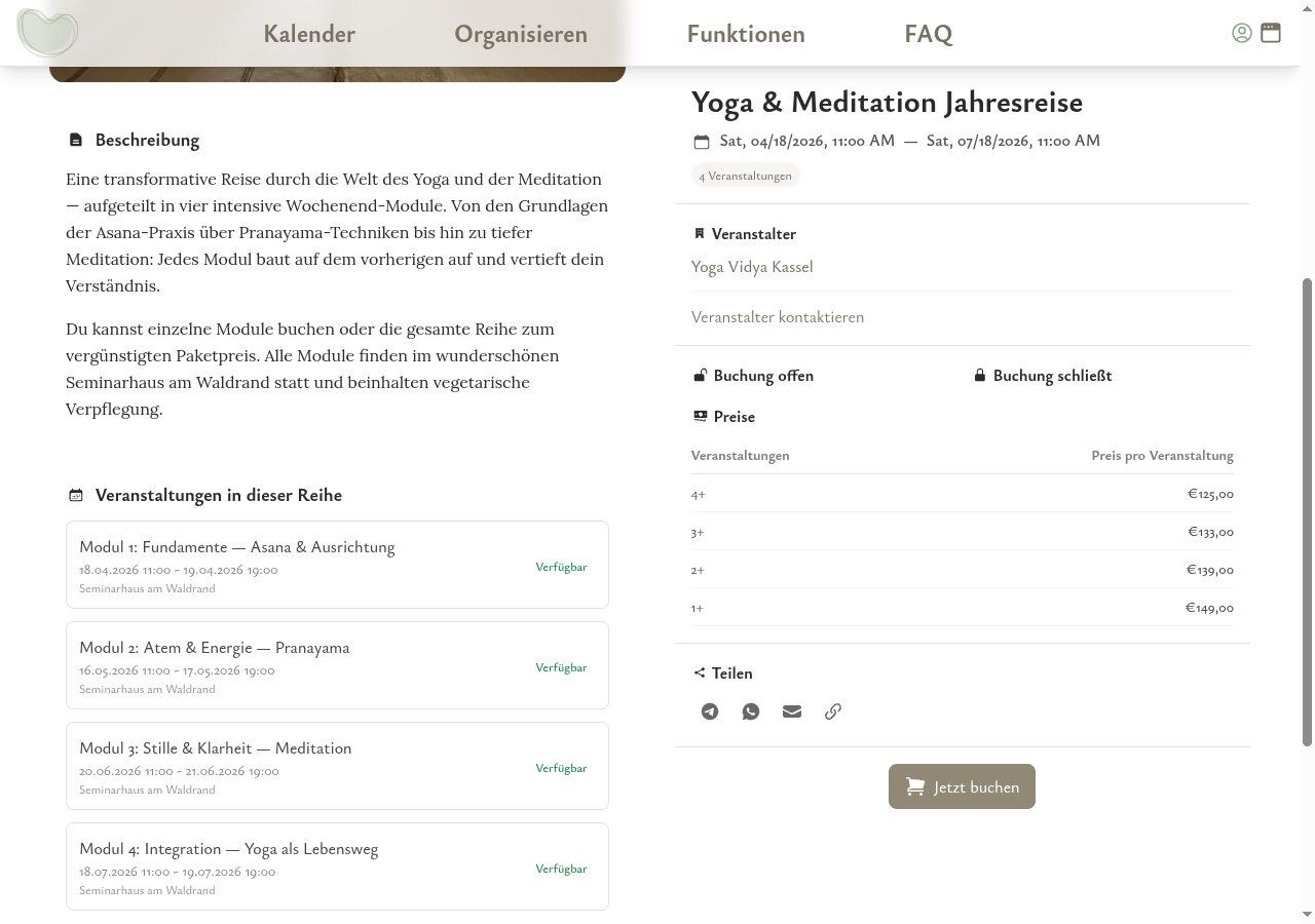 Flexibel buchen — einzeln oder als Paket