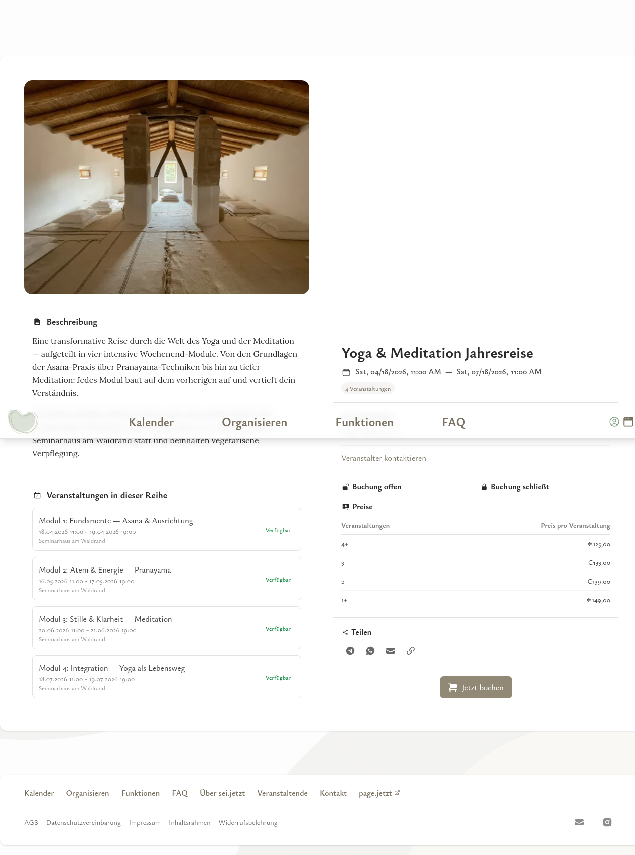 Eigene Reihen-Seite mit allen Details