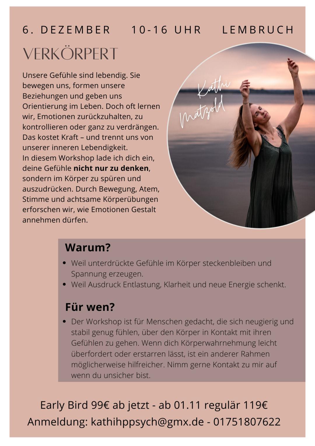 Kopie von Beige Grün Weiß Modern Feminin Coaching Workshop Flyer