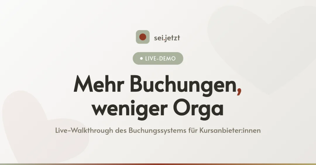 Mehr Buchungen, weniger Orga — Live-Demo für Kursanbieter:innen