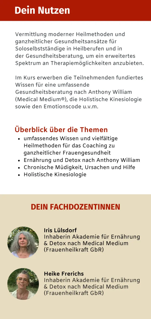 Kurs: Heilmethoden, ganzheitliche Gesundheitsansätze und Therapiemöglichkeiten