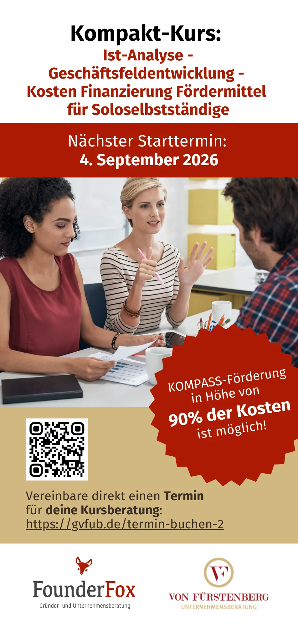 Kurs: Ist-Analyse - Geschäftsfeldentwicklung - Kosten Finanzierung Fördermittel für Soloselbstständige