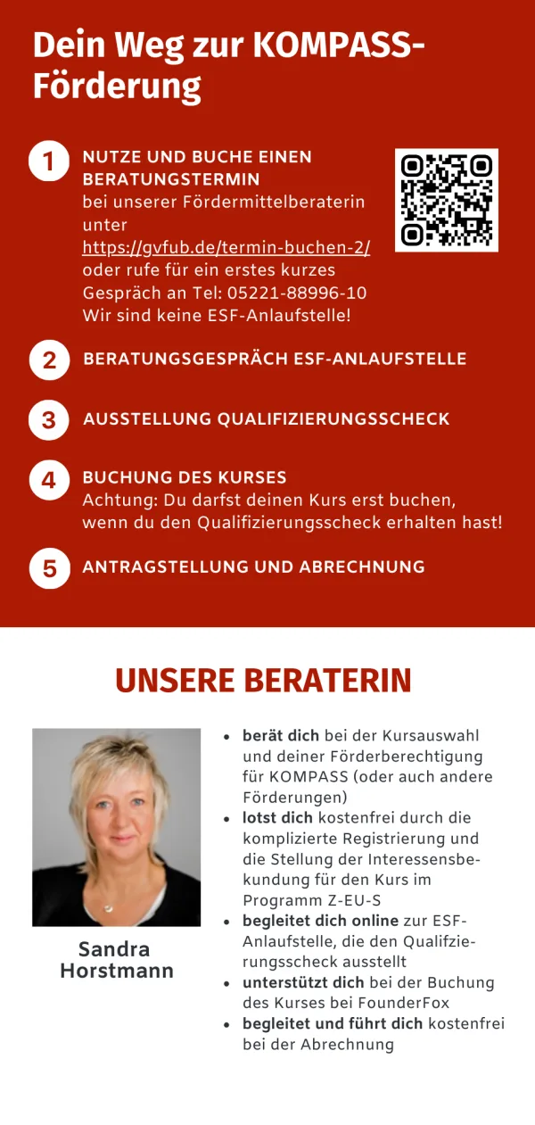 Kurs: Ist-Analyse - Geschäftsfeldentwicklung - Kosten Finanzierung Fördermittel für Soloselbstständige