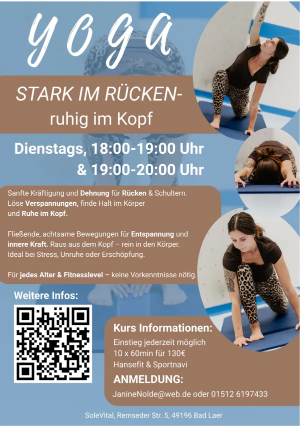 Sanftes Yoga - Stark im Rücken, ruhig im Kopf