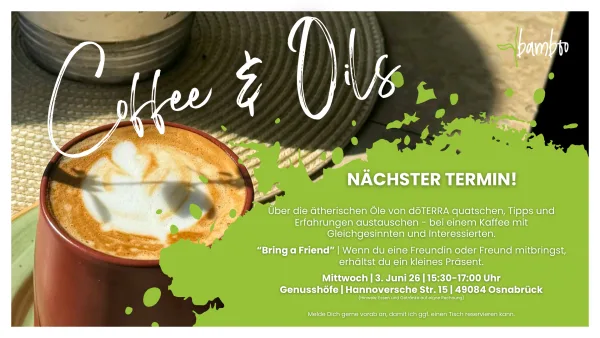 Coffee & Oils im Juni