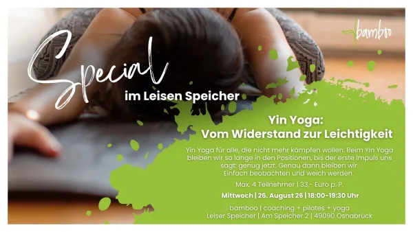 Special im Leisen Speicher | Yin Yoga: Vom Widerstand zur Leichtigkeit